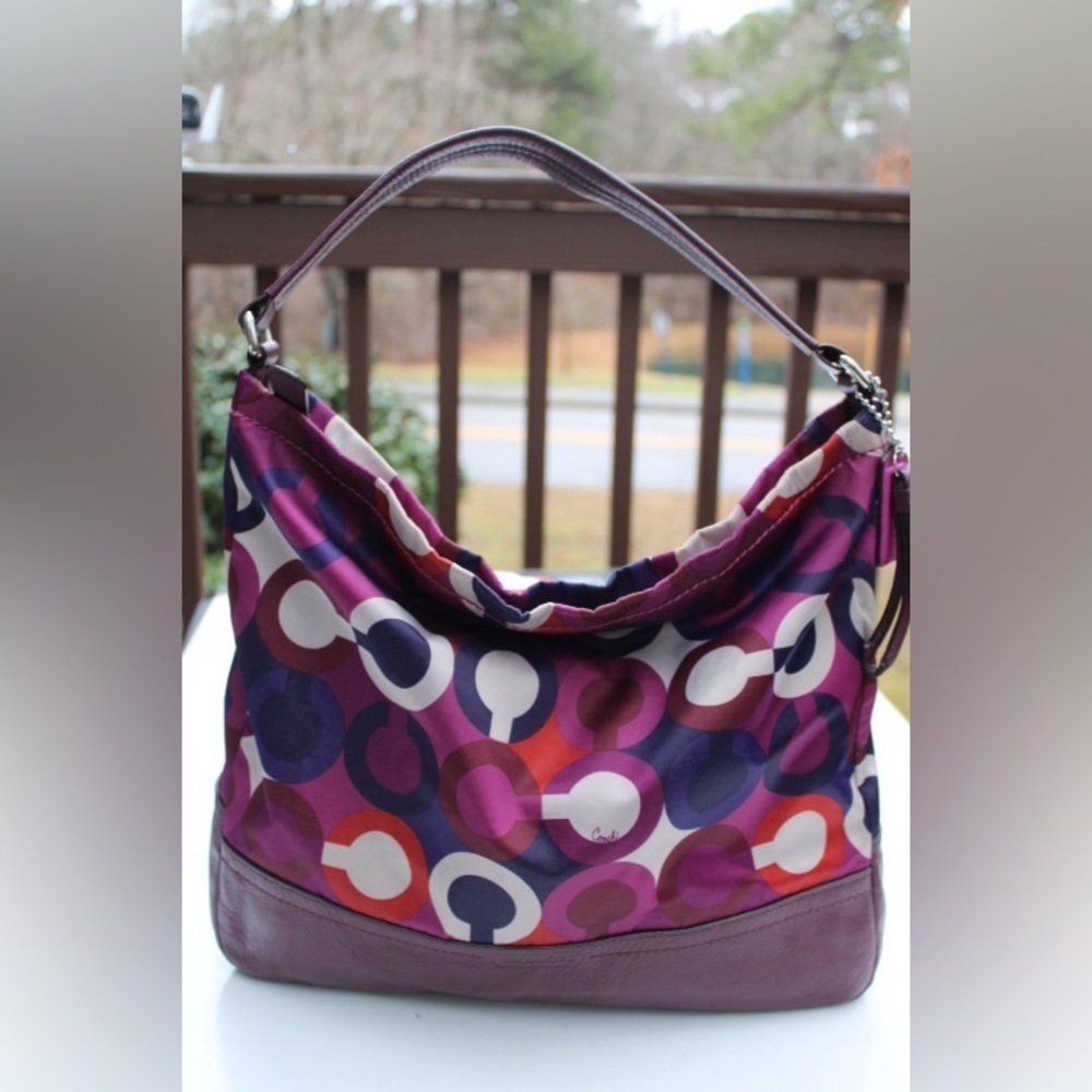 Coach Multi color signature logo hobo bag